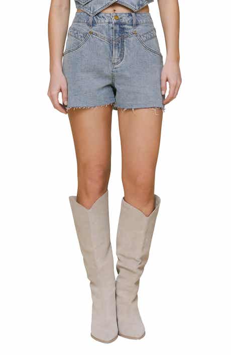 Avec Les Filles High Waist Cutoff Shorts