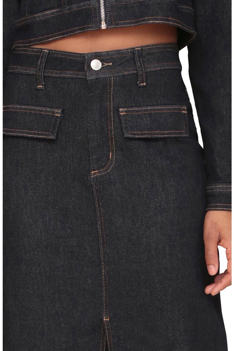 Slit Denim Maxi Skirt, Alternate, color, RINSE WASH