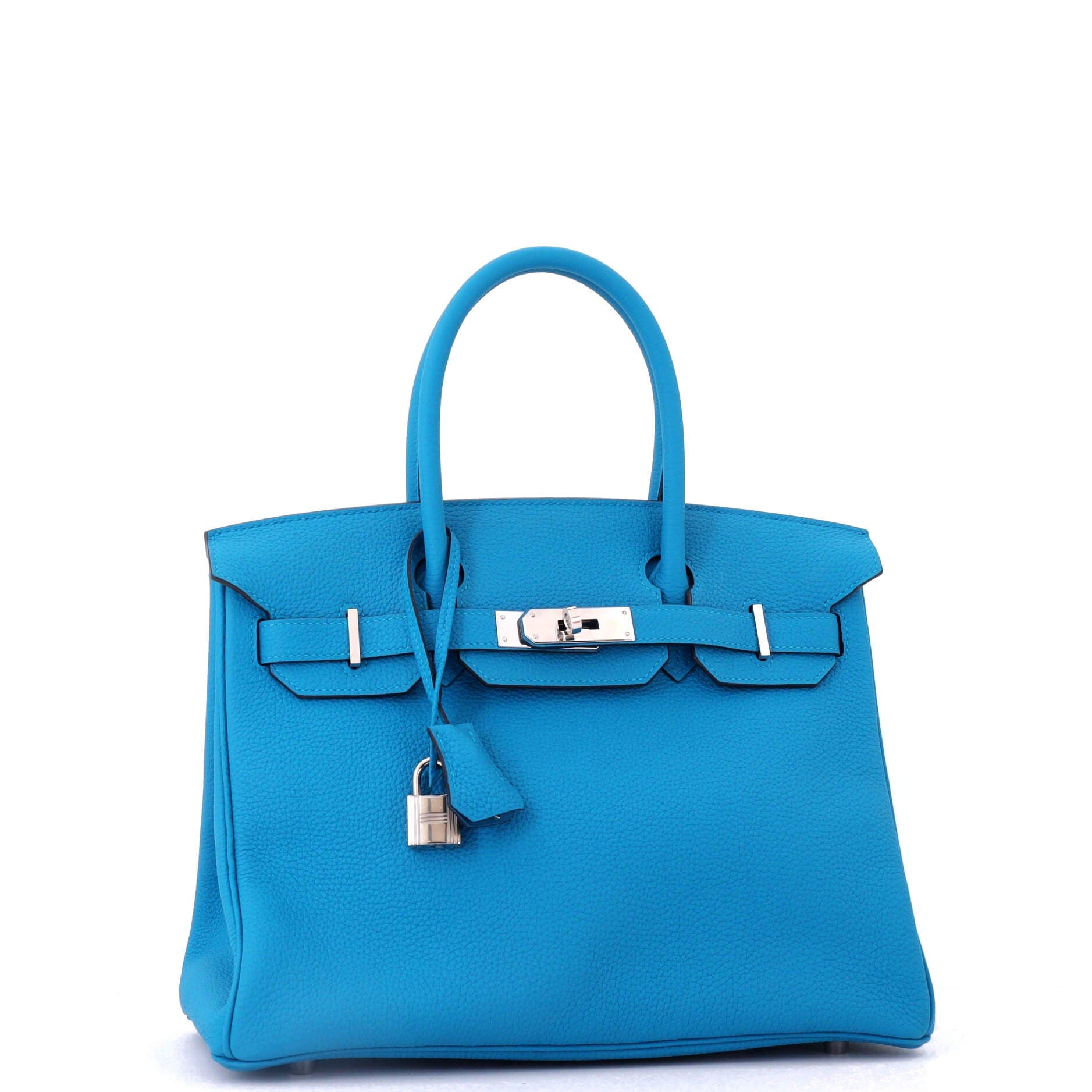 Pre-Owned Hermes Birkin Handbag Blue Togo with Palladium Hardware 30, Alternate, color, Bleu Zanzibar