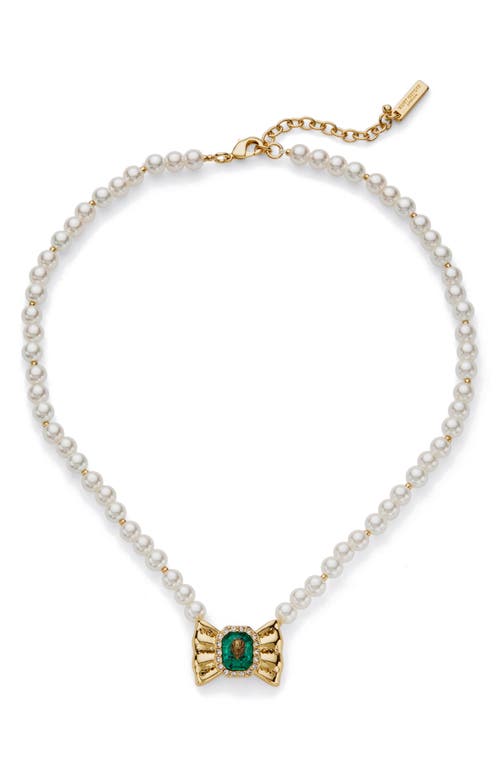 Kurt Geiger London Bow Pendant Necklace In Neutral