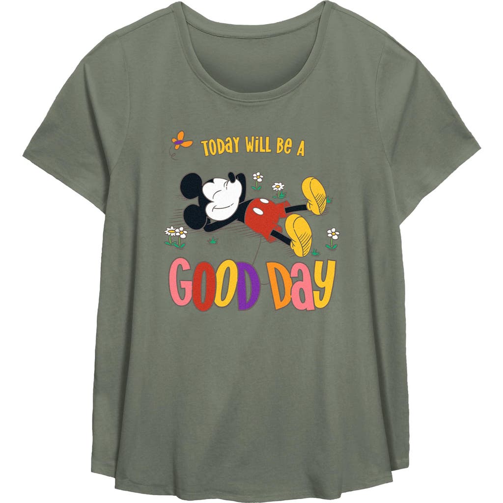 Mickey & Friends Today Will Be A Good Day Graphic T-shirt In Green