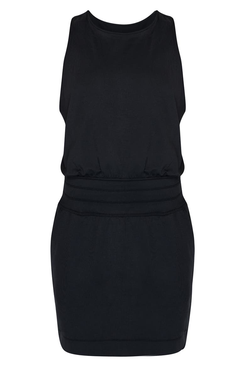 Gaia Yoga Dress, Alternate, color, BLACK