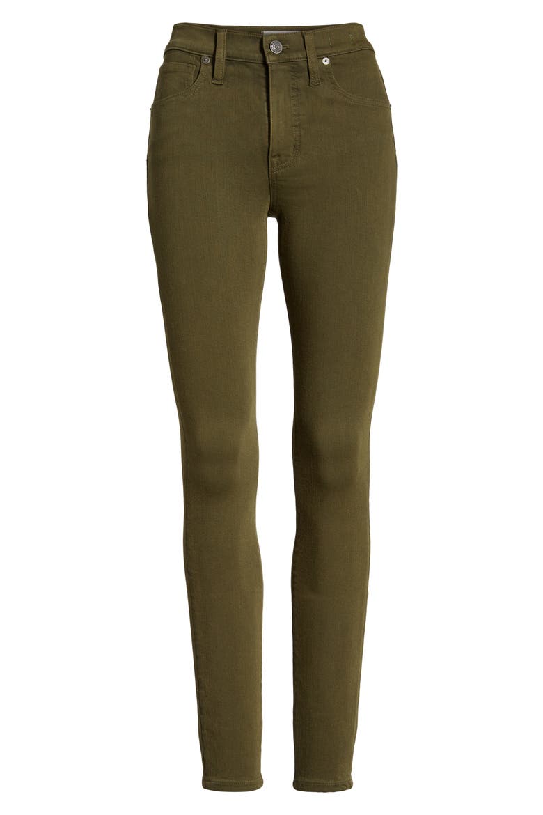 High Waist Skinny Jeans, Alternate, color, WEATHERED OLIVE