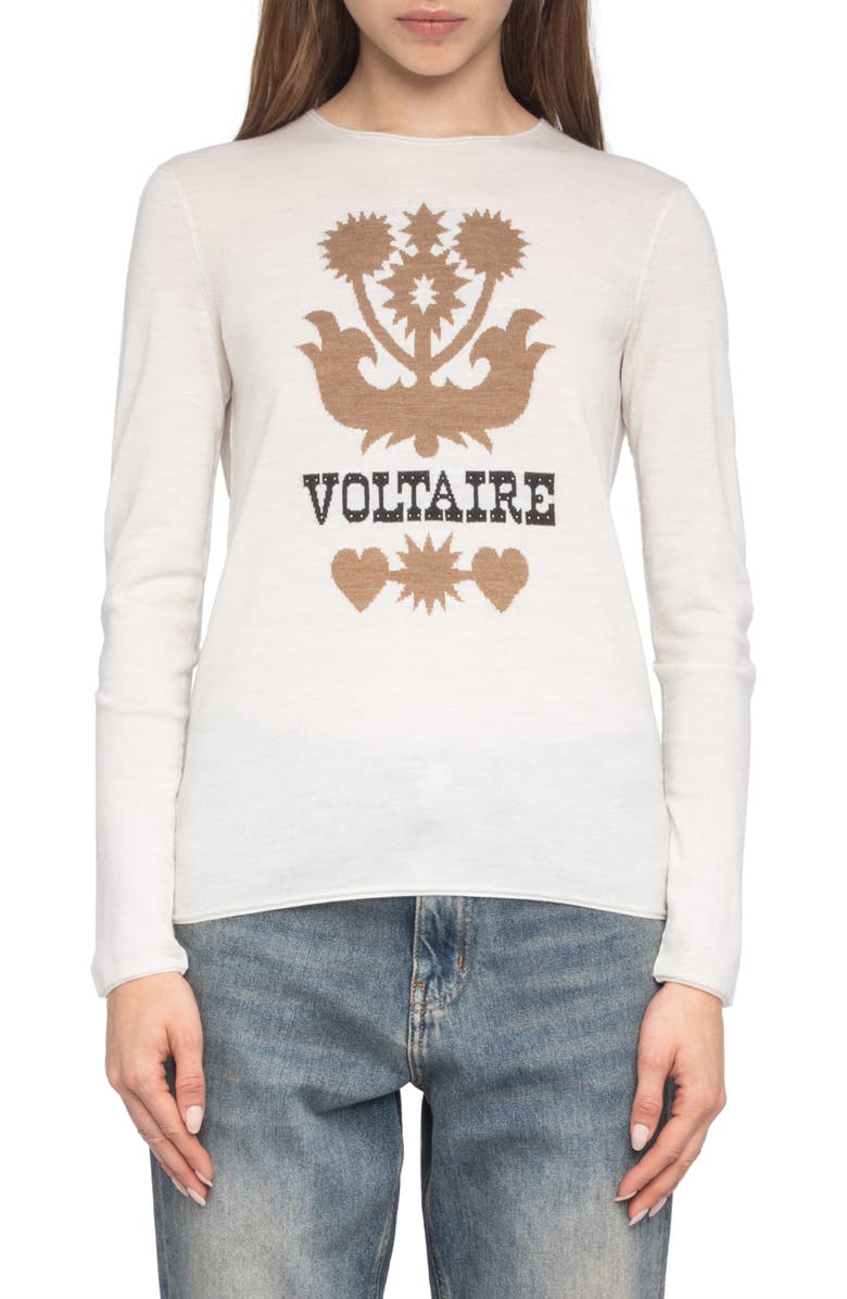 Zadig & Voltaire Teissa We Voltaire Merino Wool Sweater, Main, color, 