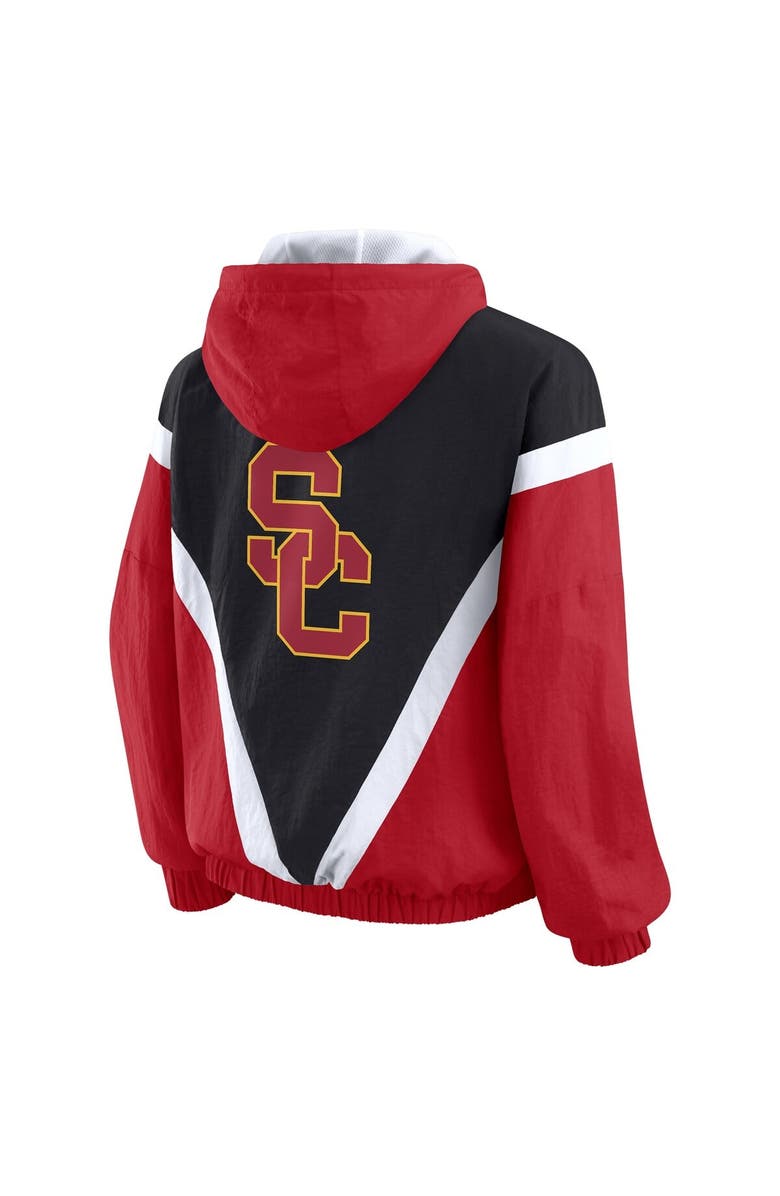 WEAR by Erin Andrews Women's WEAR by Erin Andrews Cardinal/Black USC Trojans Colorblock Full-Zip Hoodie Windbreaker Jacket, Alternate, color, Cardinal