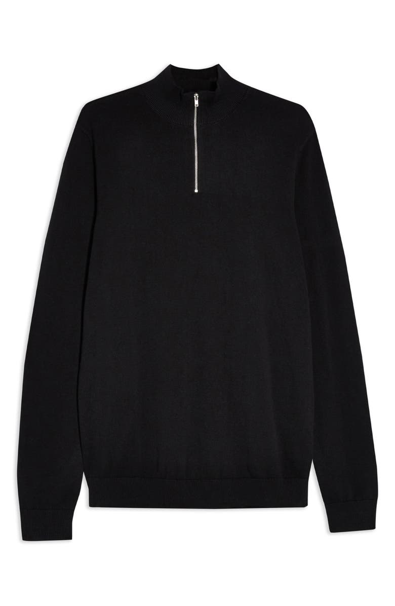 Topman Classic Fit Quarter-Zip Mock Neck Sweater, Alternate, color,