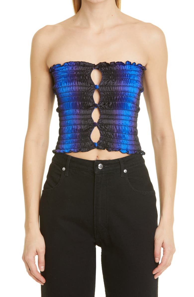 Amy Crookes Ombré Shirred Tube Top, Main, color, 