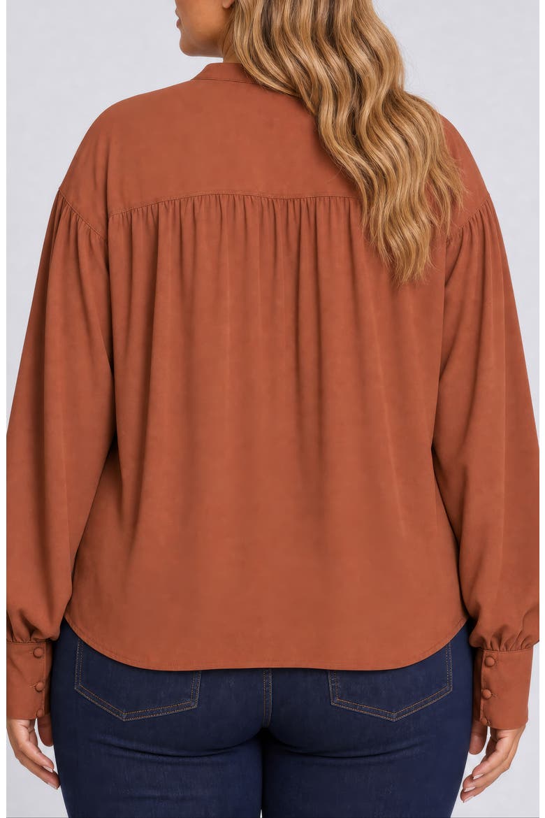 Anika Long Sleeve Recycled Polyester Top, Alternate, color, MOCHA BISQUE
