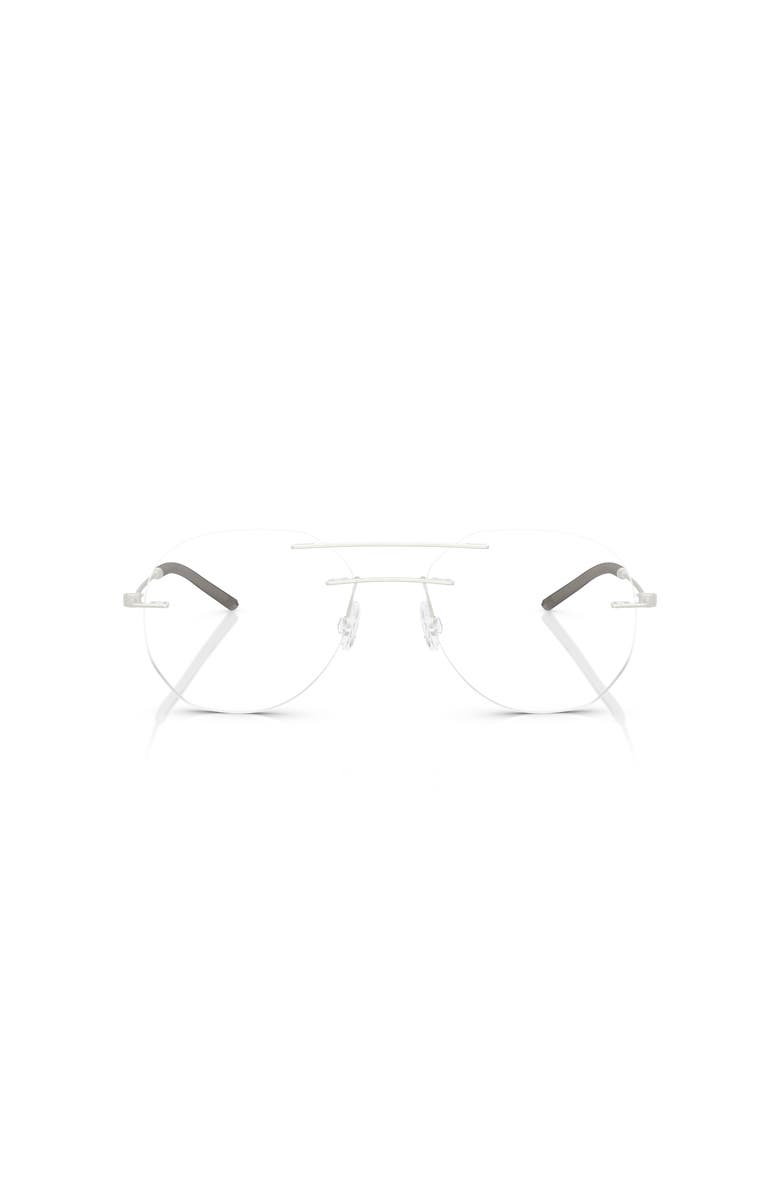 Moncler 55mm Irregular optical glasses, Alternate, color, Silver