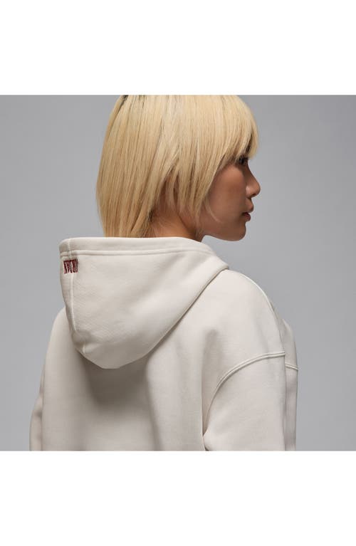 Shop Jordan Brooklyn Gel Oversize Pullover Hoodie In Phantom/gym Red