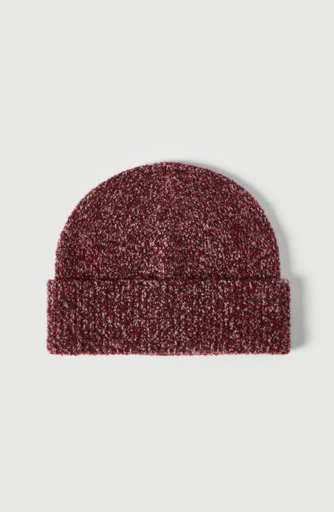 Virgin wool, silk and cashmere ribbed beanie