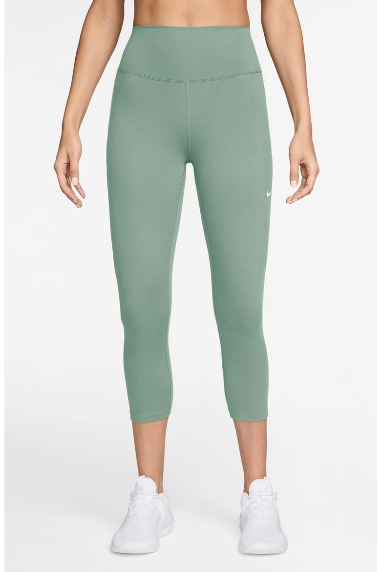 Dri-FIT One High Waist Crop Leggings, Main, color, STEAM/WHITE