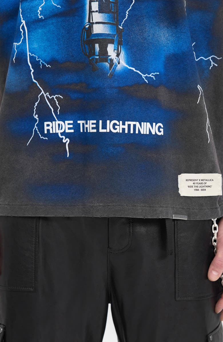 Represent Metallica Ride the Lightning Cotton & Hemp Graphic T-Shirt, Alternate, color,