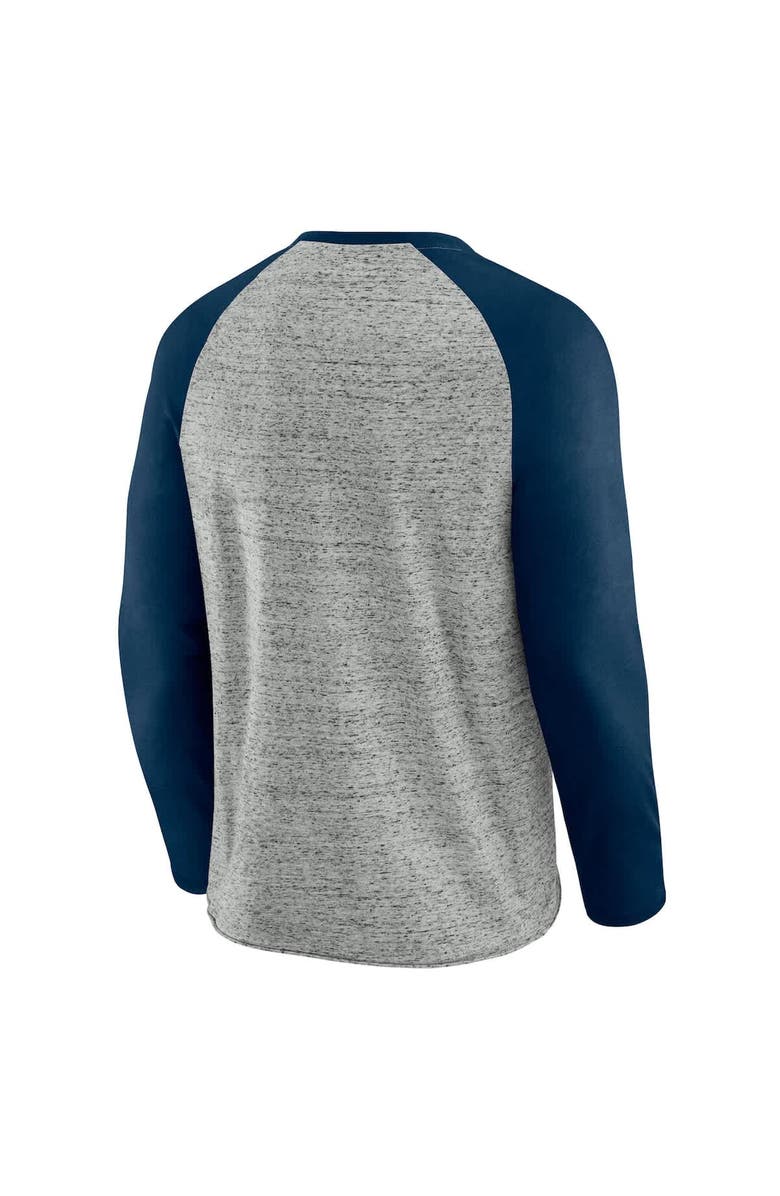 Darius Rucker Collection by Fanatics Men's Darius Rucker Collection by Fanatics  Heather Gray New York Yankees Raw Edge Raglan Long Sleeve Baseball T-Shirt, Alternate, color, 
