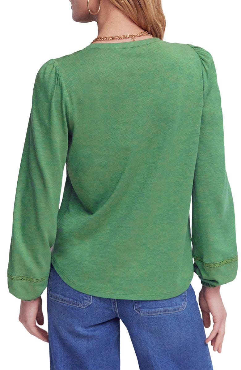 Boden Sophie Embroidered Button-Up Shirt, Alternate, color, Willow Green