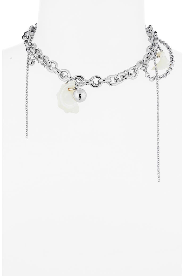 Lewis Mixed Chain & Seashell Necklace, Alternate, color, PALLADIUM