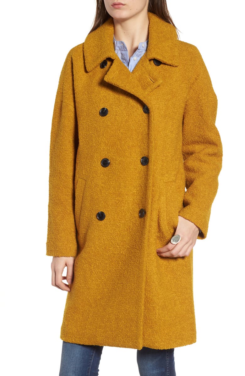 Madewell Double Breasted Bouclé Coat, Alternate, color,