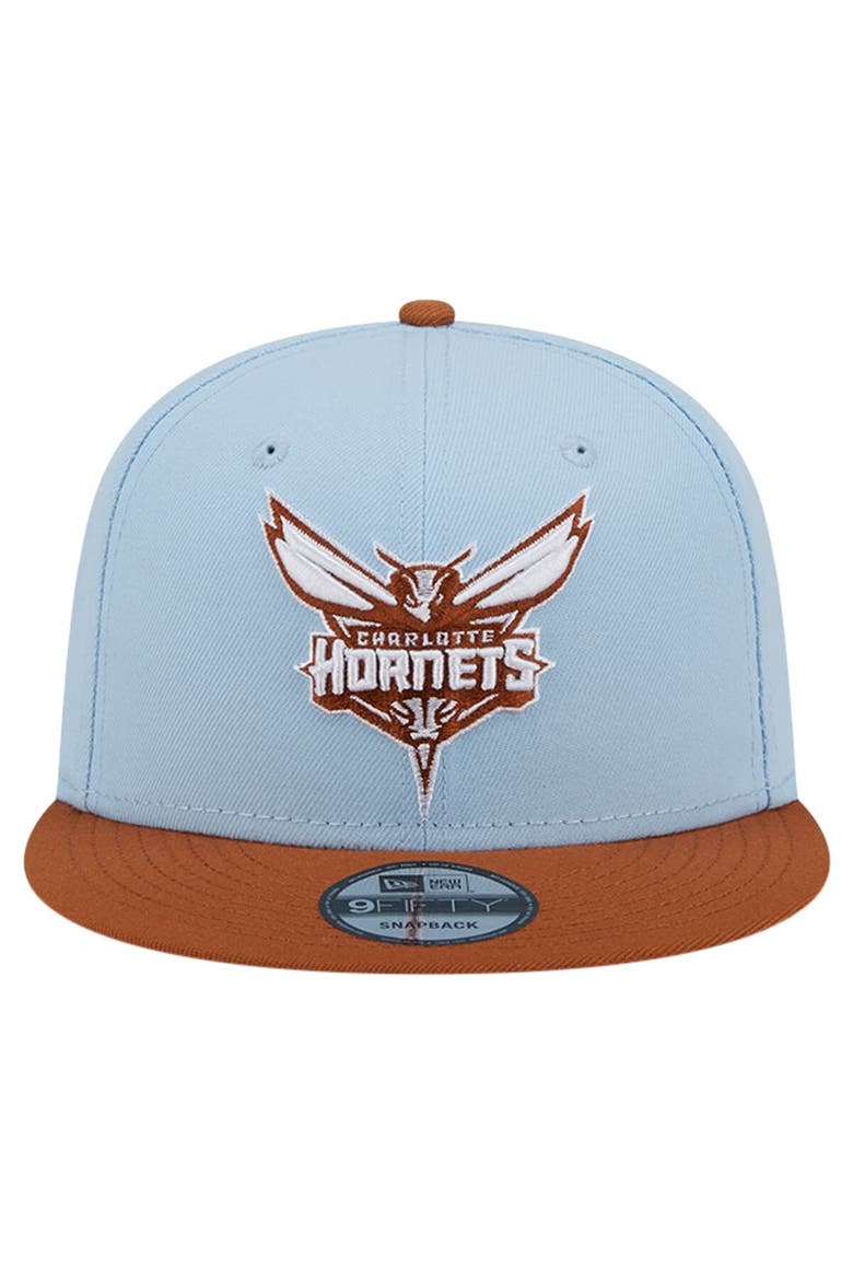 Men's New Era Light Blue/Brown Charlotte Hornets 2-Tone Color Pack 9FIFTY Snapback Hat, Alternate, color, Light Blue