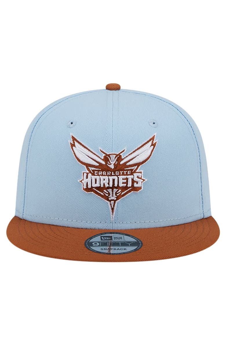 New Era Men's New Era Light Blue/Brown Charlotte Hornets 2-Tone Color Pack 9FIFTY Snapback Hat, Alternate, color, 