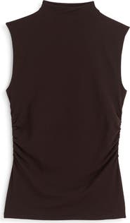 Madewell Ruched Mock Neck Sleeveless Top