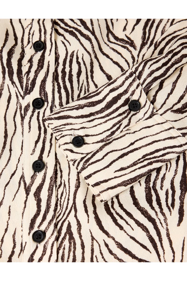 Zebra Button Through Shirt, Alternate, color, Brown/Multi