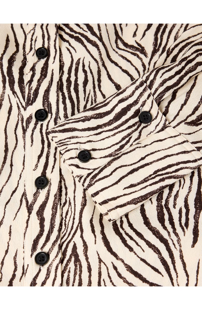 Whistles Zebra Button Through Shirt, Alternate, color, Brown/Multi