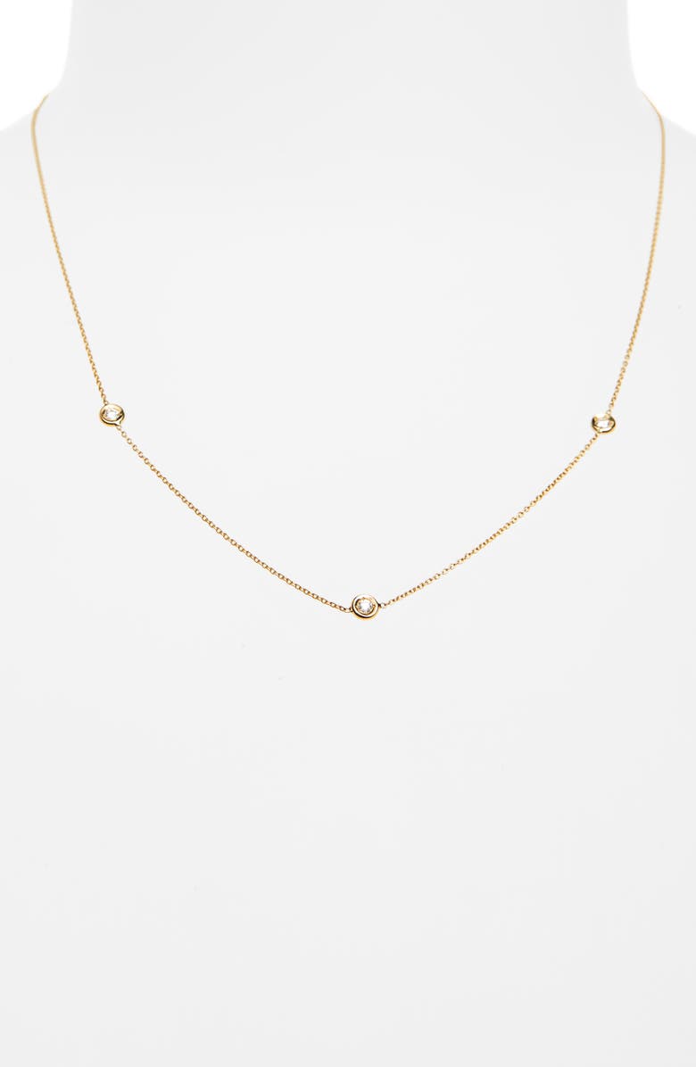 Roberto Coin 3-Station Diamond Necklace, Alternate, color, Yellow Gold
