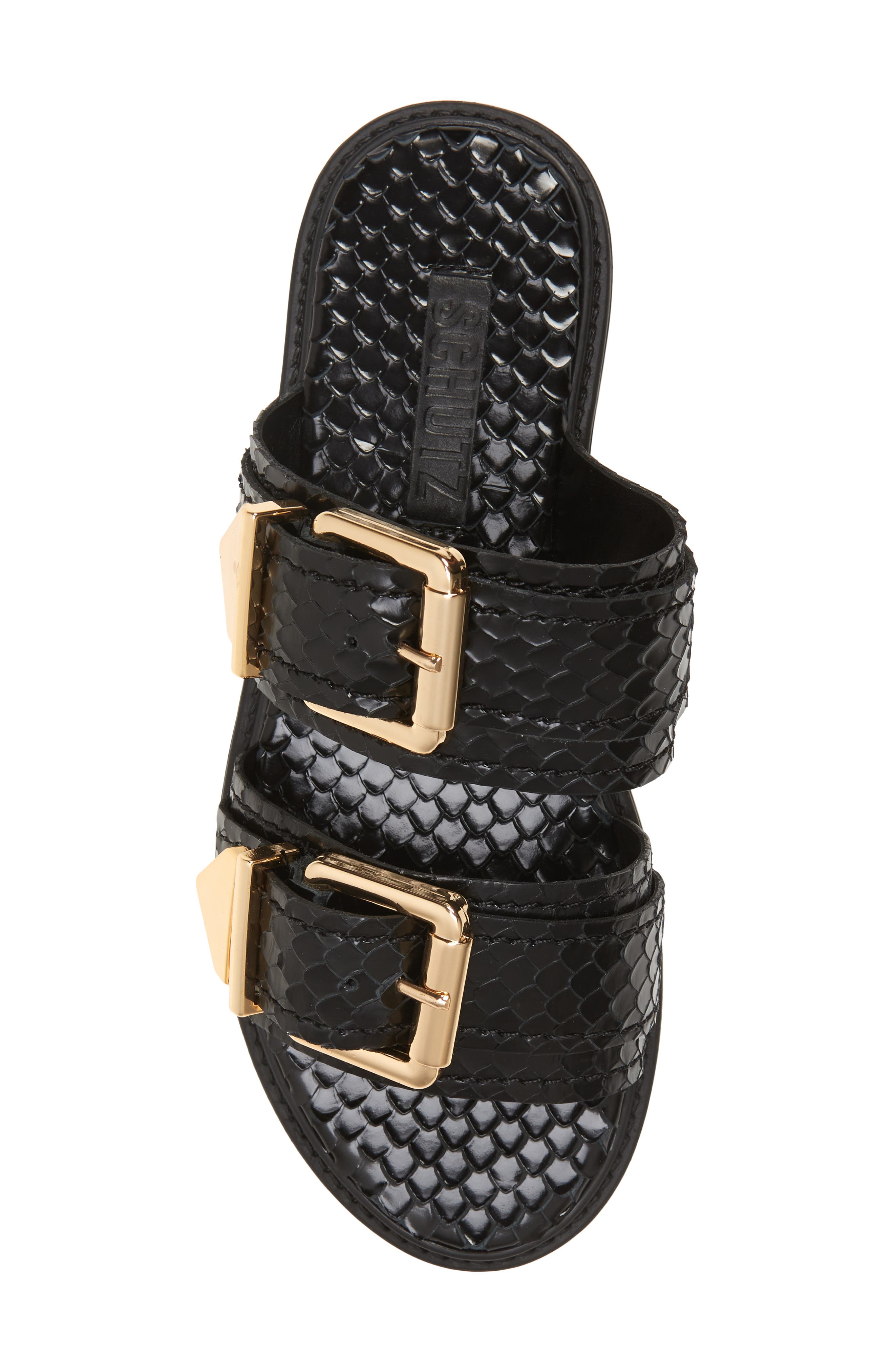 Schutz Shina Buckle Slide Sandal, Alternate, color, 