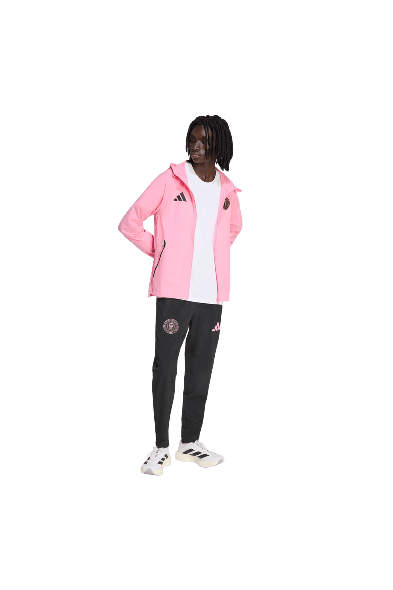 Men's adidas  Light Pink Inter Miami CF Tiro Travel Full-Zip Hooded Windbreaker, Alternate, color, Light Pink