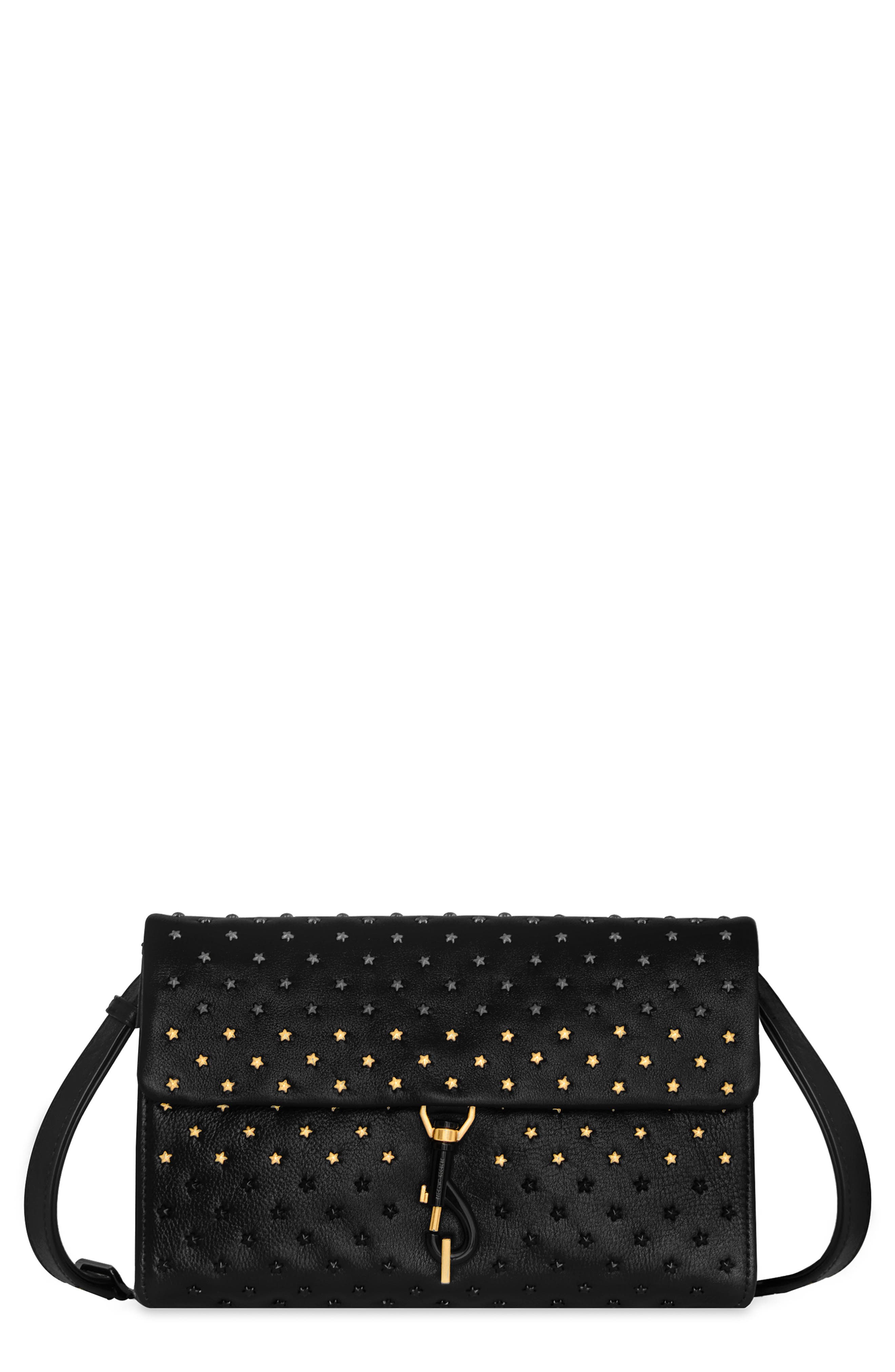 Rebecca Minkoff Ombré Stars Edie Medium Crossbody Bag, Main, color, Black