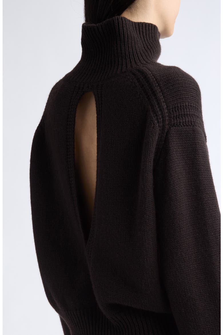 Tiona Back Cutout Cashmere Sweater, Alternate, color, DARK OAK