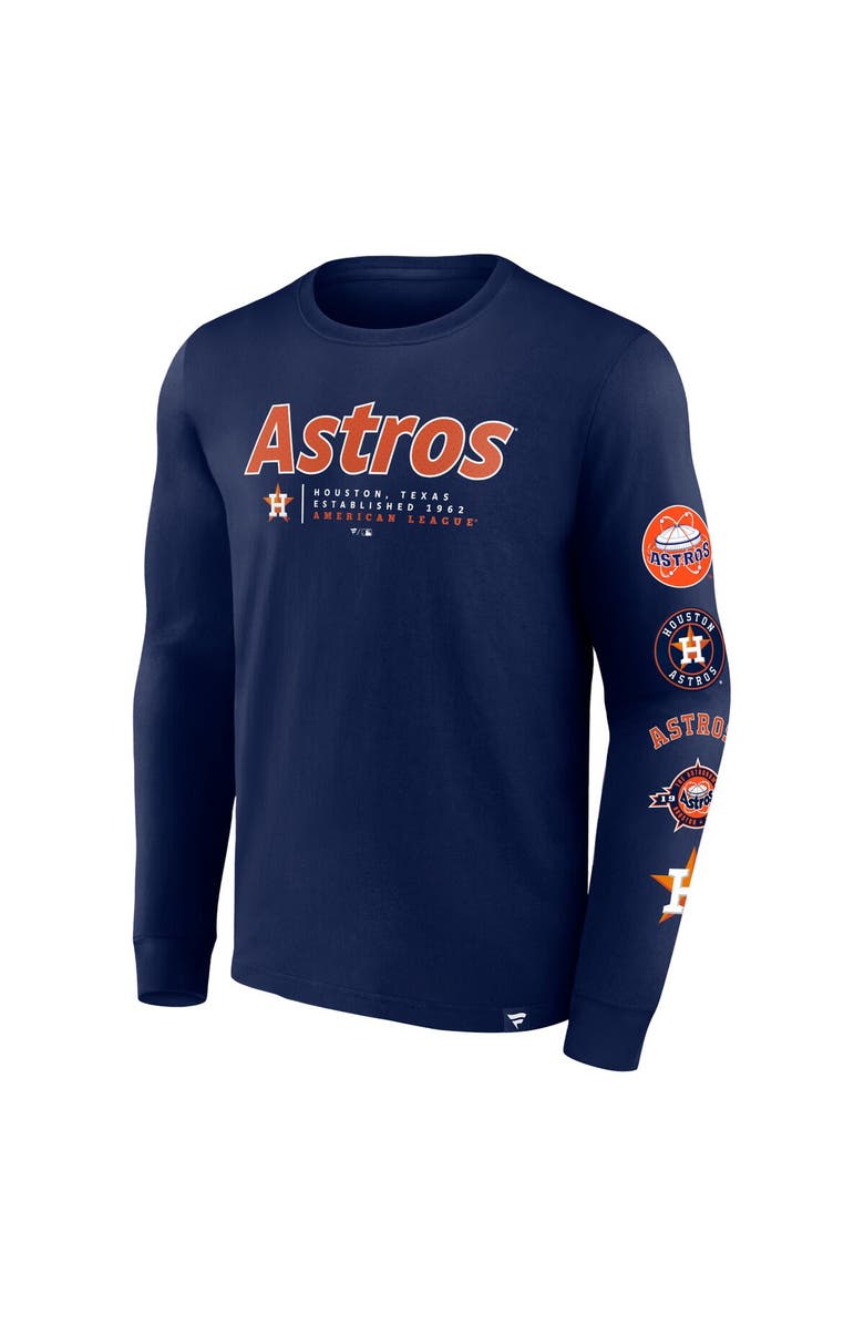 FANATICS Men's Fanatics Branded Navy Houston Astros Strike the Goal Long Sleeve T-Shirt, Alternate, color, 