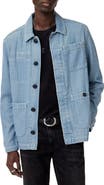 John Varvatos Jakob Embroidered Back Denim Shirt Jacket