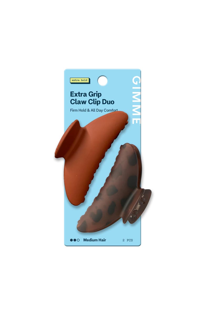 Gimme Beauty Fashion Extra Grip Claw Clip Duo, Main, color, Brown