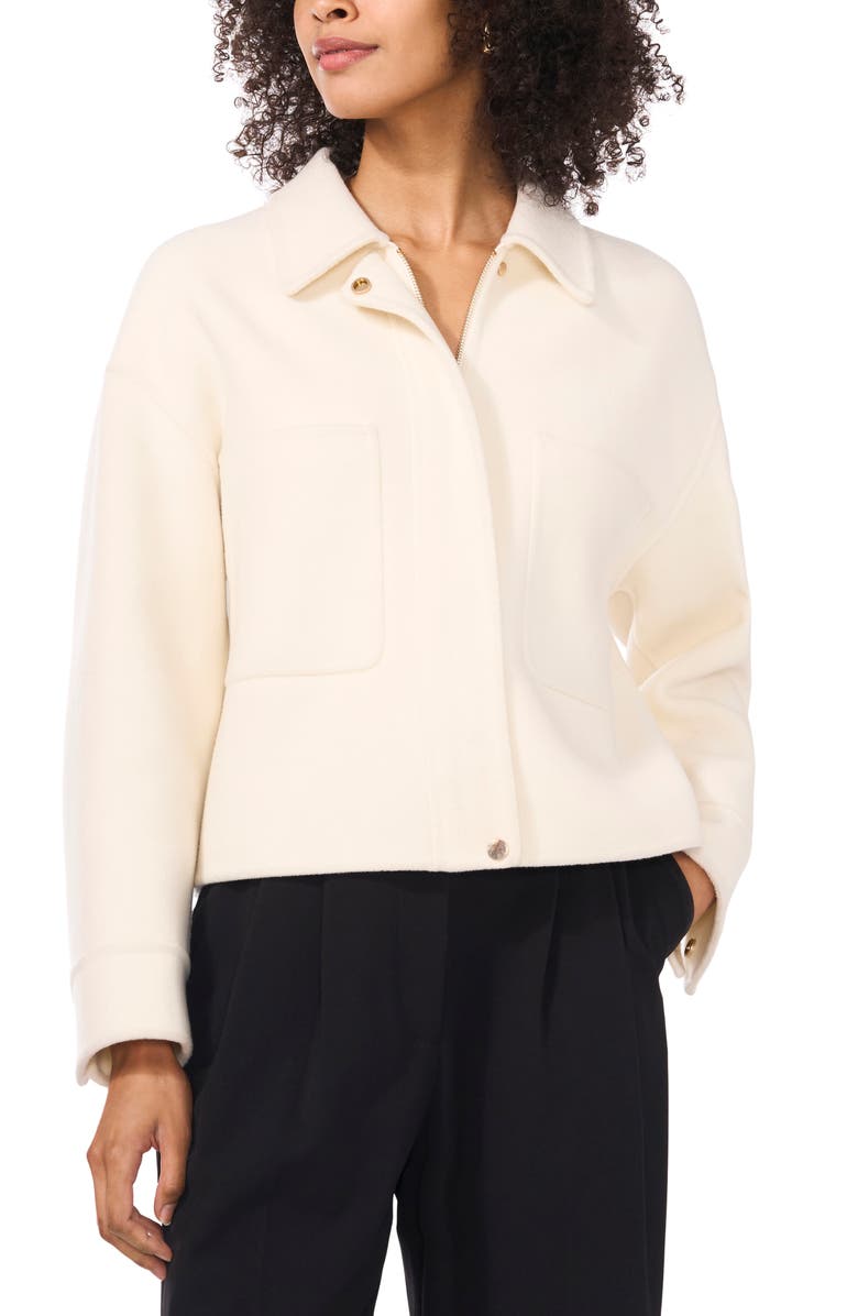 Vince Camuto Patch Pocket Zip Jacket, Alternate, color, Birch