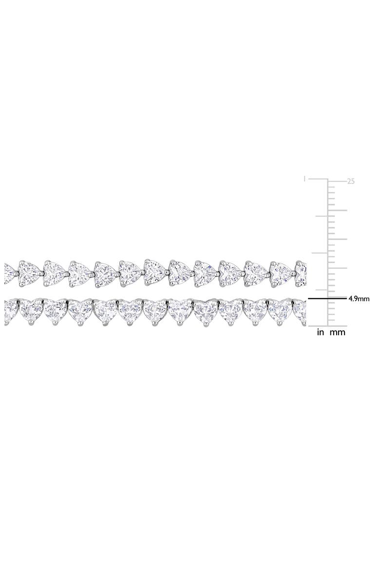 Lab Created White Sapphire Heart Tennis Necklace & Bracelet Set, Alternate, color, WHITE