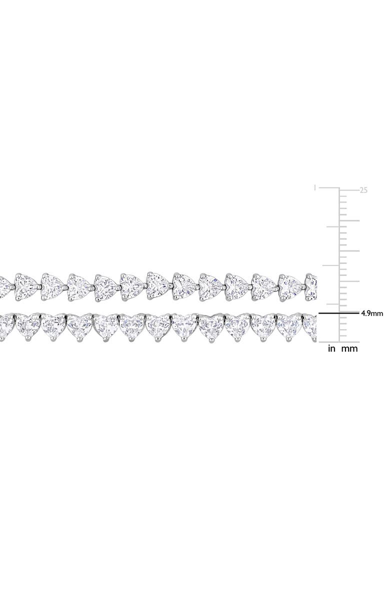 DELMAR Lab Created White Sapphire Heart Tennis Necklace & Bracelet Set, Alternate, color, White
