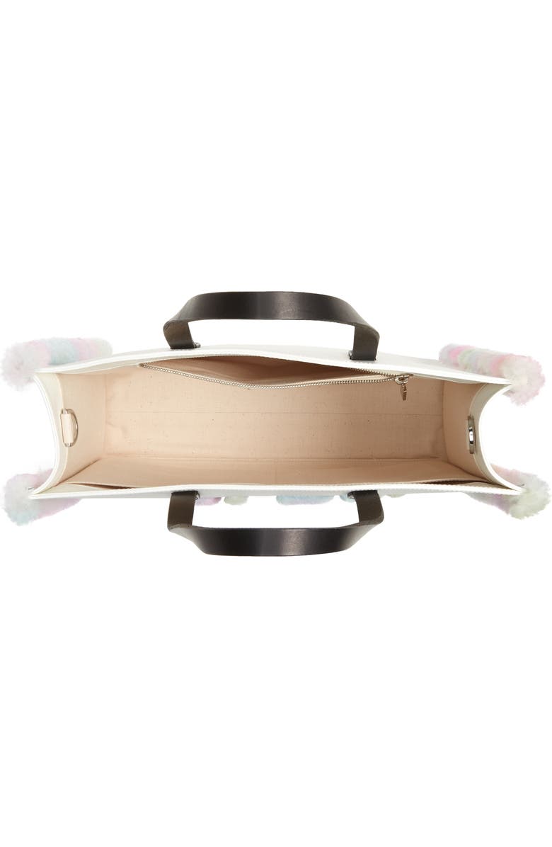 Golden Goose California East/West Leather & Tie Dye Genuine Shearling Shopper Tote, Alternate, color,