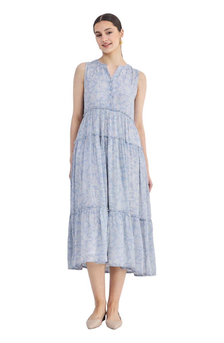 Reistor The Perfect Resort Floral Maxi in Periwinkle Blue, Alternate, color, Periwinkle Bloom