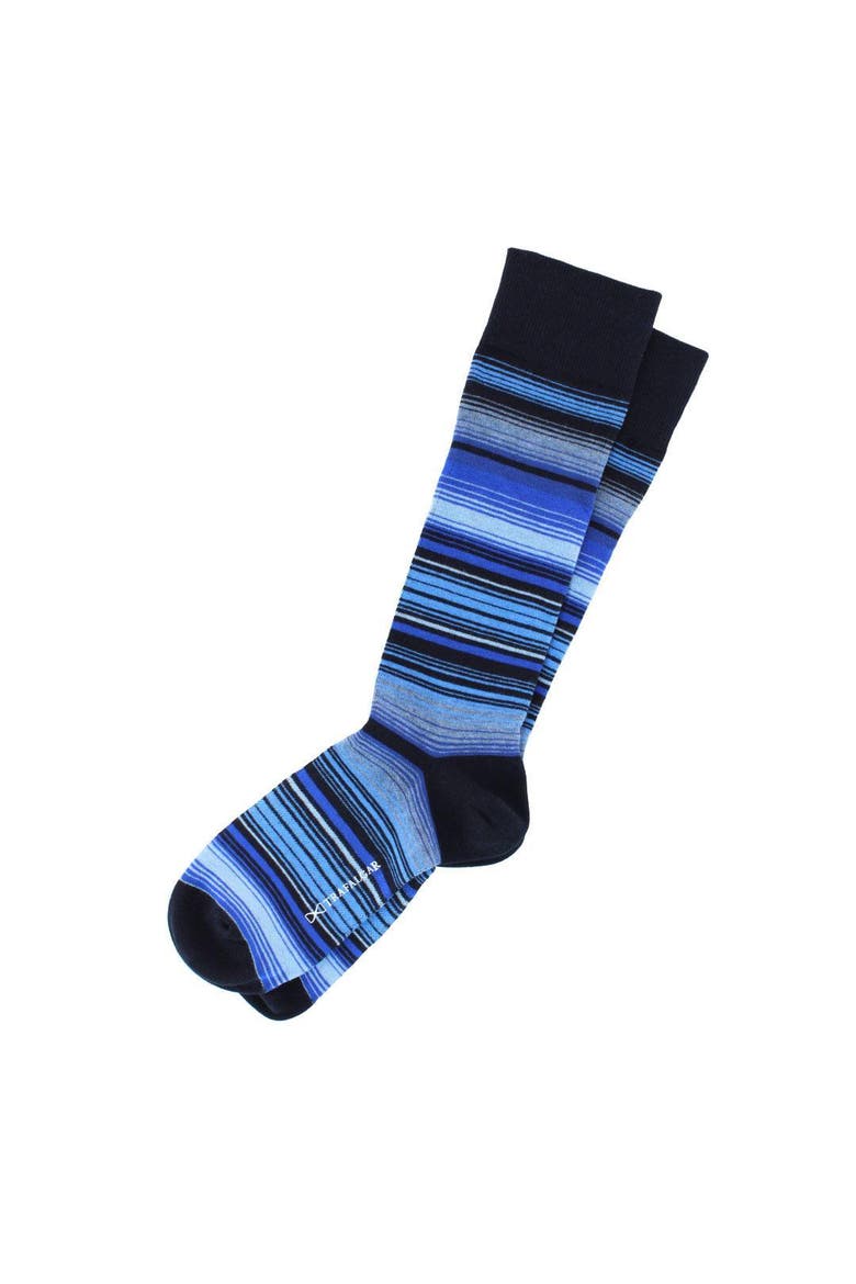 Aciano Micro Mulit-Stripe Mid-Calf Dress Socks, Alternate, color, Multiple Blues Micro Stripes