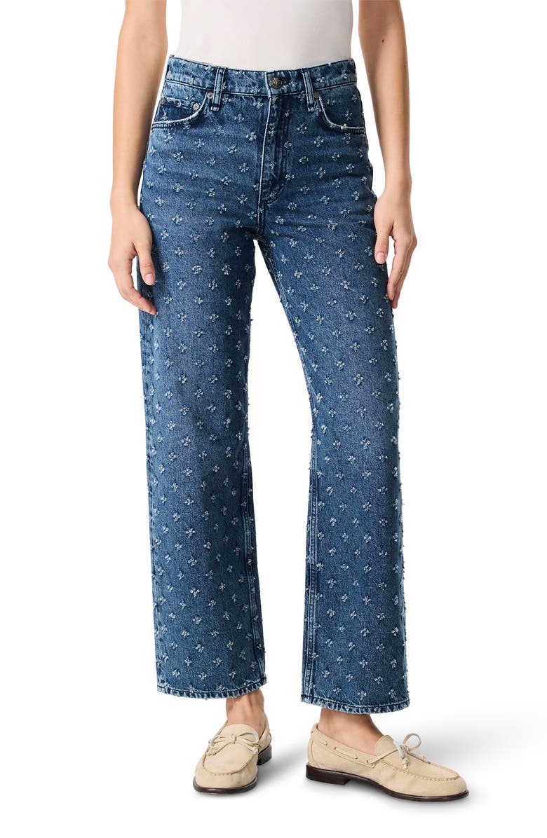 rag & bone Clip Dot High Waist Relaxed Straight Leg Jeans, Main, color,