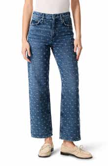 rag & bone Clip Dot High Waist Relaxed Straight Leg Jeans