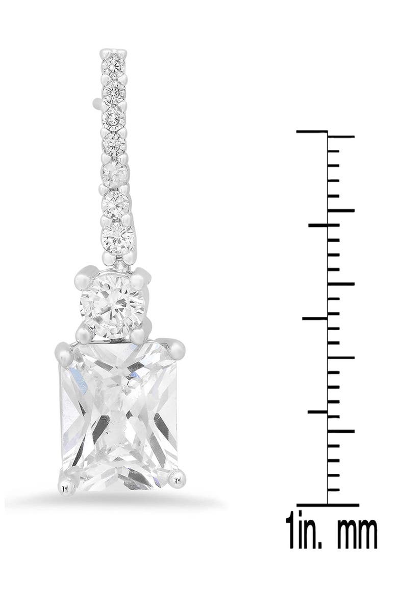 18k Gold Plated Cubic Zirconia Drop Earrings, Alternate, color, SILVER