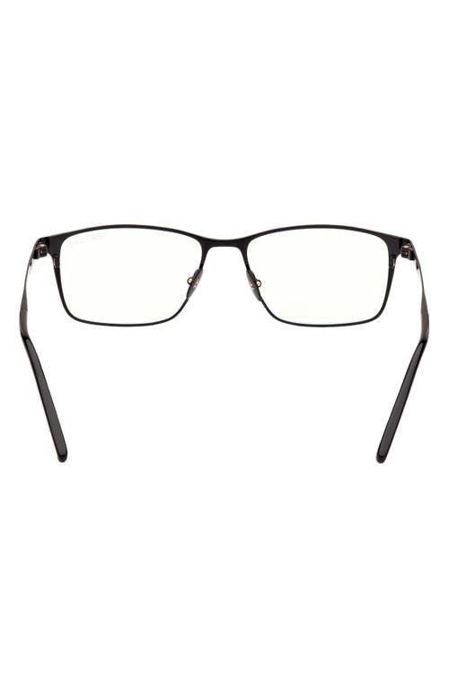 Tom Ford 54mm Rectangular Blue Light Blocking Glasses In Black