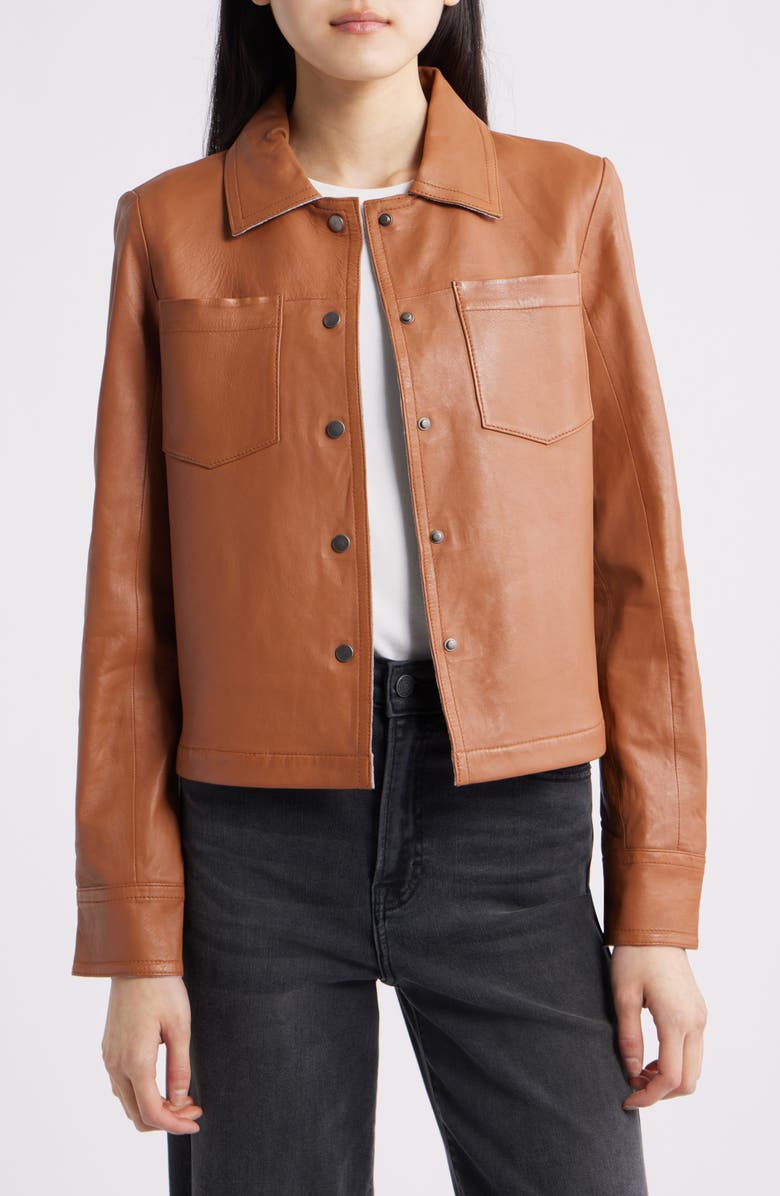 MAURITIUS Lefei Leather Jacket, Alternate, color, Camel