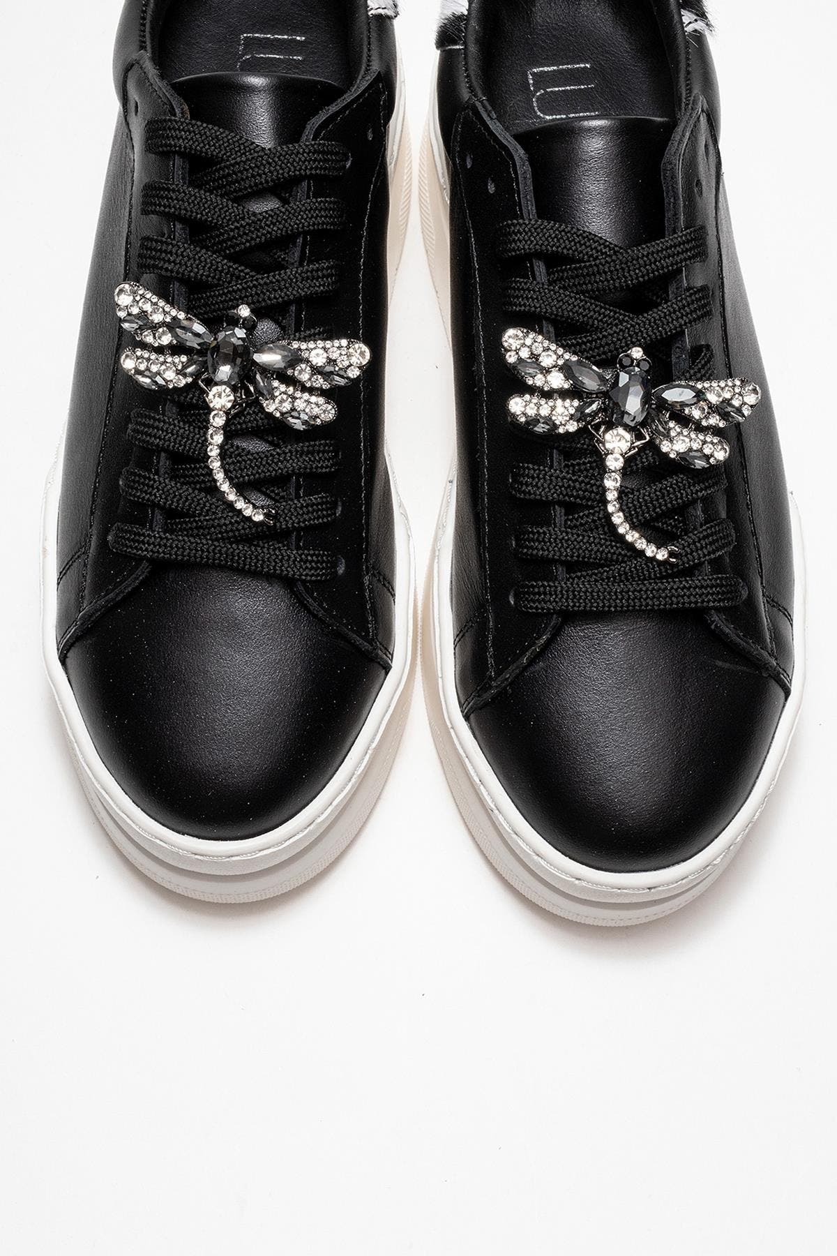 Forever 
Always Shoes Laren Leather Buckle Sneakers, Alternate, color, Black Leather