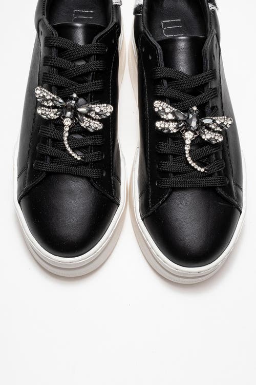 Forever & Always Shoes Laren Leather Buckle Sneakers In Black