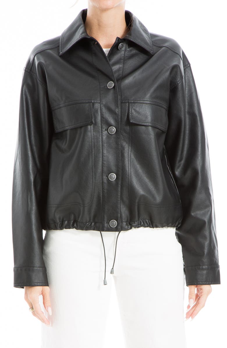MAX STUDIO Faux Leather Crop Jacket, Main, color,