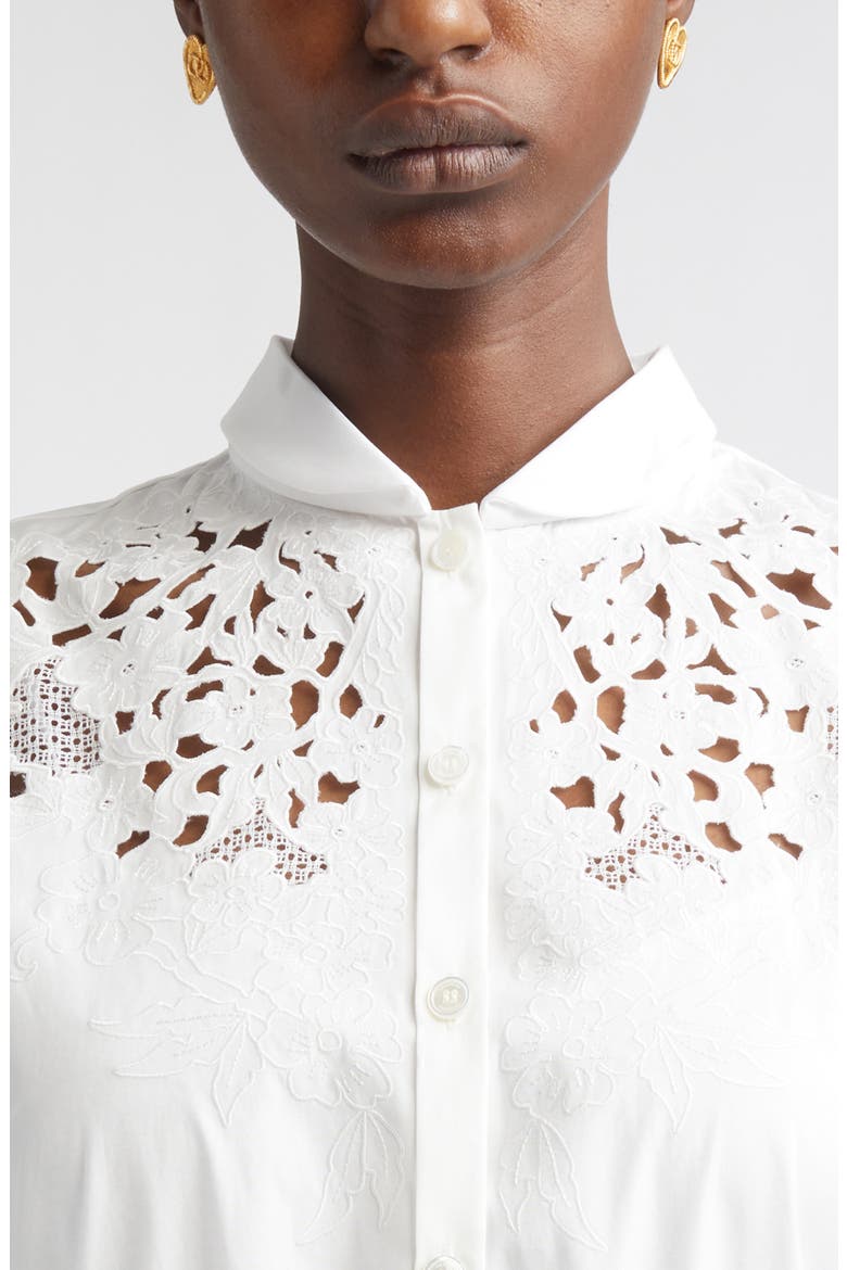 Embroidered Eyelet Cotton Dress, Alternate, color, WHITE