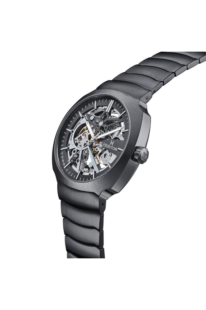 Magnus Stainless Steel-Band Watch, Alternate, color, Gunmetal